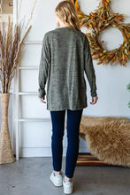 Reborn J Button Side Round Neck Long Sleeve T-Shirt Woman T Shirts