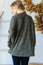 Reborn J Button Side Round Neck Long Sleeve T-Shirt Woman T Shirts