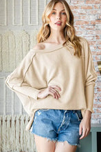 Reborn J Exposed Seam Lantern Sleeve Top CREAM Woman Blouses