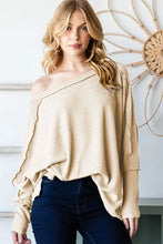 Reborn J Exposed Seam Lantern Sleeve Top Woman Blouses