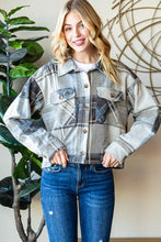 Reborn J Plaid Button-Down Long Sleeve Shacket for Women