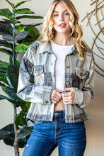 Reborn J Plaid Button Down Long Sleeve Shacket for Women