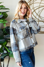 Reborn J Plaid Button Down Long Sleeve Shacket for Women