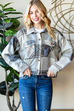 Reborn J Plaid Button Down Long Sleeve Shacket for Women