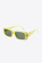 Rectangular Pale Yellow Sunglasses with Polycarbonate Frame Yellow Green One Size