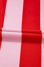 Red and Pink Striped Oversized Beach Cover Up T Shirt