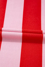 Red and Pink Striped Oversized Beach Cover Up T Shirt