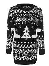 Red and White Christmas Sweater Dress Long Sleeve Length for Women Woman Sweater Dresses