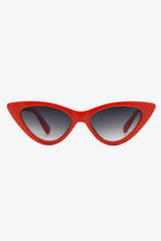 Red Cat Eye Sunglasses with Gold Chain Detail UV400 Protection Sunglasses