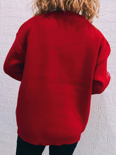 Red Christmas Reindeer Sweater Long Sleeve Pullover