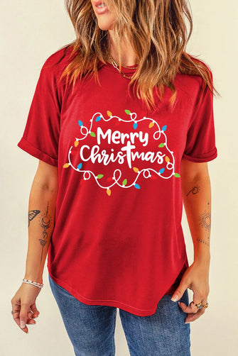 Red Christmas Theme Women's T-Shirt Deep Red