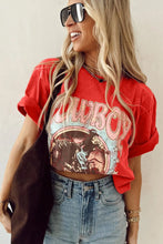 Red Cowboy Graphic T Shirt for Women