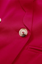 Red Double-Breasted Blazer with Long Sleeve Length and Shawl Collar Woman Outerwear