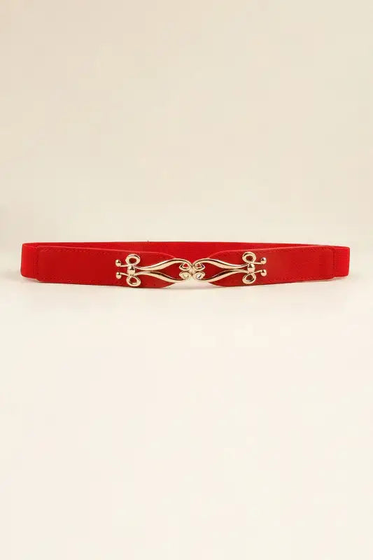 Red alloy buckle elastic belt from Hipomarket