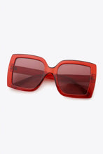 Red Oversized Square Frame Sunglasses with UV400 Protection Deep Red One Size Sunglasses