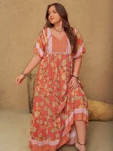 Red Paisley Boho Floral Maxi Dress Maxi Dresses