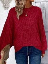 Red Ribbed Knit Sweater