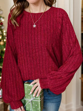 Red Ribbed Knit Sweater Rust