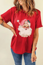 Red Santa Claus Graphic T-Shirt for Women Woman T Shirts