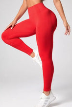 Red Slim Fit Athletic High Waisted Leggings for Women Woman Leggings