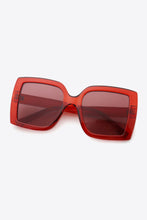 Red Oversized Square Frame Sunglasses with UV400 Protection
