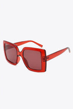 Red Oversized Square Frame Sunglasses with UV400 Protection Sunglasses