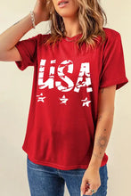 Red USA Graphic T-Shirt for Women Woman T Shirts