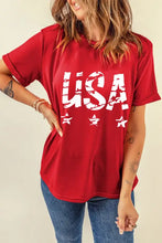 Red USA Graphic T-Shirt for Women Woman T Shirts