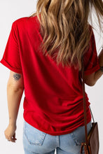 Red USA Graphic T-Shirt with American Flag for Women