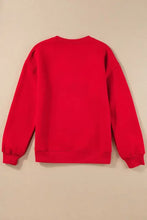 Red XOXO round neck drop shoulder sweatshirt with ribbed cuffs