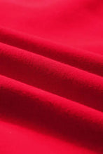 Red XOXO round neck drop shoulder sweatshirt in smooth red velvet fabric