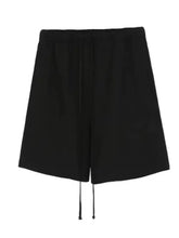 Black plus size drawstring shorts in muted colors