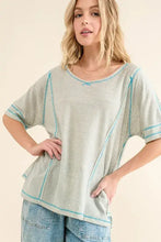 Reversed Stitch Basic T-Shirts for Women with Contrast Stitching Woman T Shirts