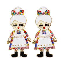 Rhinestone Alloy Earrings Mis Claus One Size Earrings