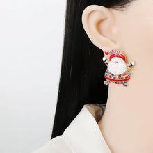 Rhinestone Alloy Santa Earrings Earrings