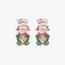 Festive rhinestone alloy Santa earrings with colorful gnome embellishments