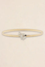 Gold-toned rhinestone butterfly elastic metal belt with thin waist design