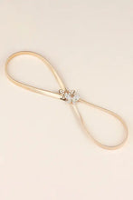 Gold rhinestone butterfly elastic metal belt with crystal centerpiece