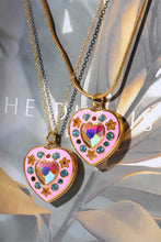Rhinestone Decor Heart Box Pendant Necklace Necklaces