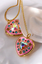Rhinestone Decor Heart Box Pendant Necklace Necklaces