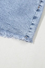 Rhinestone Light Wash Raw Hem High Waist Denim Shorts Denim Shorts