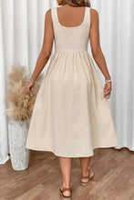 Ribbed Bodice Sleeveless Midi Dress Casual Dresses