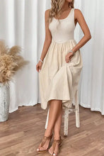 Ribbed Bodice Sleeveless Midi Dress Casual Dresses