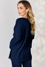 Ribbed Half Button Knit Top for Women Long Sleeve Rust