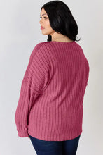 Ribbed Half Button Knit Top for Women Long Sleeve Rust Woman T Shirts