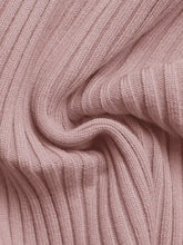 Soft blush pink ribbed knit fabric of square neck bodycon sweater dress