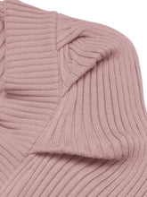 Soft pink ribbed knit square neck bodycon sweater dress, textured pattern