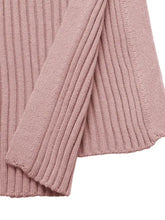 Soft pink ribbed knit scarf with cozy texture on Ribbed Knit Square Neck Bodycon Sweater Dress