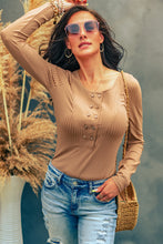 Ribbed Long Sleeve Button Down Bodysuit with Distressed Jeans