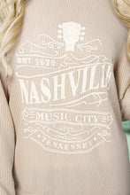 Ribbed Round Neck Long Sleeve Graphic Sweatshirt Woman Sweatshirts